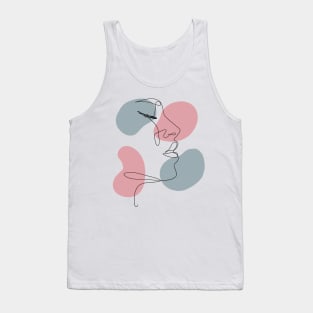 Line art woman face Tank Top